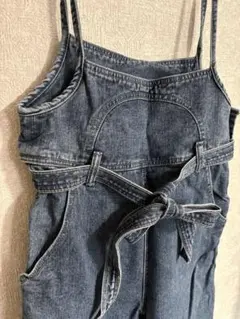 デニムリボンサロペット