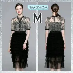 新作！人気のフォーマルドレス！*☆*パールのボタン　クラシカルドレス　M*☆*