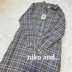 niko and… 新品未使用 ロングワンピース チェック シャツワンピース L