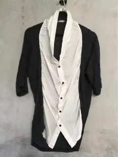 Y's 麻混紡 変形シャツ カーディガン M Ꮪのサムネイル