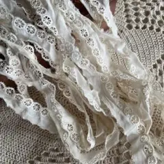 紅茶染めレース　2cm幅 5m 花柄　ハンドメイド　ジャンクジャーナル