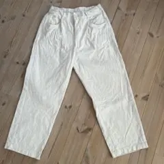ホワイト コットン ワークパンツ S