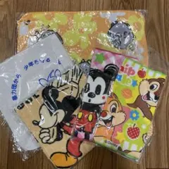 ハンドタオル5点セット　ディズニー３種　ハットにゃんカラビナ付き　ピーポくん
