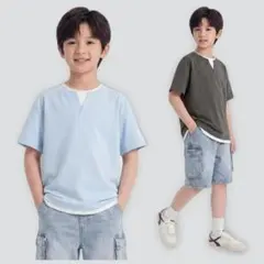 【キッズ服】男の子半袖Tシャツ夏新作クルーネック