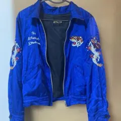 【Mサイズ】RNA スカジャン ドラゴン トラ 刺繍 青