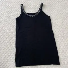 JEANASIS ビジュー付きタンクトップ ブラックのサムネイル