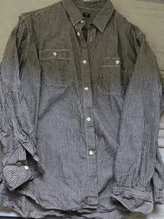UNIQLO ヒッコリーワークシャツ ストライプ 長袖シャツ XXL