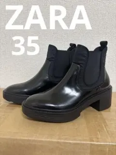 ⭐︎未使用品⭐︎ZARA サイドゴアブーツ　5㎝ヒール　チェルシーブーツ　35