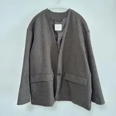 FREAK'S STORE ノーカラージャケット ブラウン