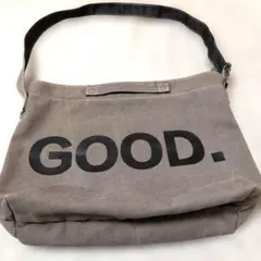 GOOD.のロゴ入り　キャンバス　 ショルダーバッグ 【カーキ】