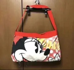 Disney ミニー 大容量 ショルダーバッグ キャンバス 赤 レトロ ポップ