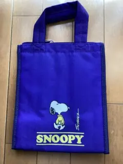 スヌーピー　ランチバッグスクエアM ネイビー