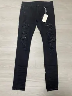 mnml 32黒ペイズリースキニーデニム