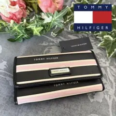 新品 トミー ヒルフィガー TOMMY HILFIGER 長財布 ブラックピンク