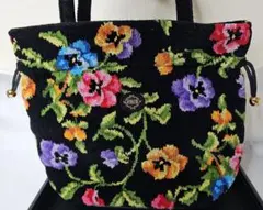 FEILER フェイラー 巾着バッグ パンジー マルチカラー 花柄