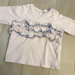 アプレレクール　フリル付き長袖Tシャツ ピンク
