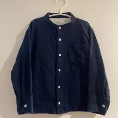 無印良品　フランネルスタンドカラーシャツ　ネイビー 長袖 120cm②