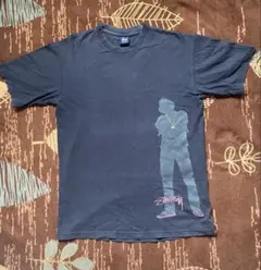 希少【old stussy】90s tシャツ シャドーマン　ブラック　紺タグ　Ｍ