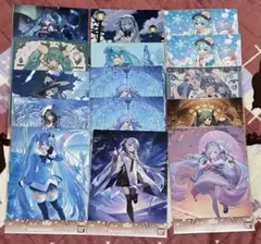 一番くじ 雪ミク S賞　雪ミクオールスターズ クリアポスター　15枚