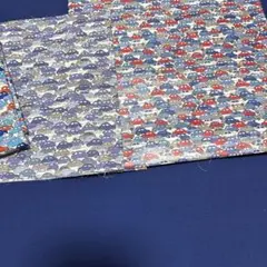 リバティとブルー系無地とセット