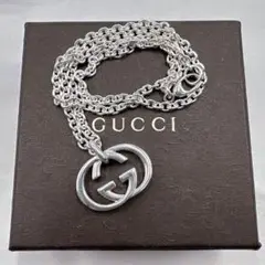 【美品】GUCCI グッチ インターロッキング G ネックレス　シルバー