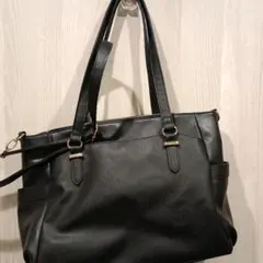 黒の合成皮革 2wayショルダーバッグ