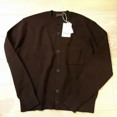 新品CABANポケットカーディガンレディースMブラウン現行品コットンカシミヤ