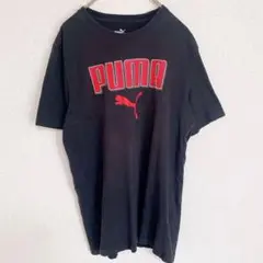 プーマ【M】 Tシャツ クルーネック 半袖 ロゴ 黒 綿 スポーツ ストリート