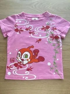 【美品・和柄】アンパンマンミュージアム購入　ドキンちゃん 金魚 Tシャツ 90