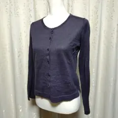 【美品】マーガレットハウエル グレー　サマーニットカーディガン リネン混