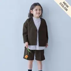 フォーマルジャケットショートパンツノーカラーシャツ一式セット 120cm