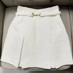 SNIDEL ボックス ミニスカート ツイード サイズ0 ホワイト