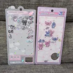 ボンボンドロップシール スティッチ＆エンジェル しろくろボンボン おすそわけ