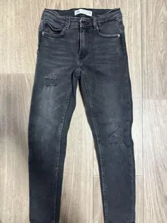 ZARA キッズ ブラックデニムパンツ サイズ7 ダメージ　デニム
