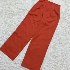 【c6101】✨美品✨GU カジュアルパンツ　赤　タック