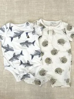 babyGAPクマ、サメ柄ロンパースセット（6-12month）