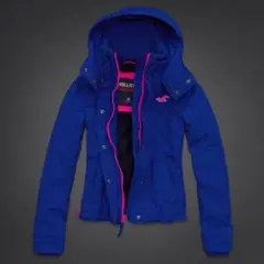 HOLLISTER   フード付アウター　ブルー/XS