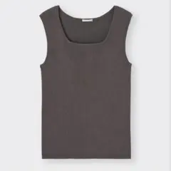 リブスクエアネックニットタンクトップ　 07 GRAY