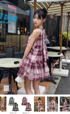 【グレイル GRL】ノースリーブミニワンピース チェック