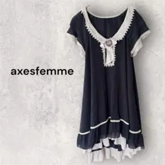 アクシーズファム　レース＆フリル チュニックワンピース M かわいい