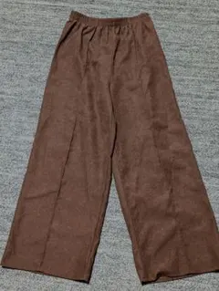 しまむらレディースパンツ 　ブラウン系　ウエストゴム　ポケット無し