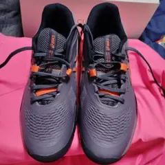 着用1回アシックス　ゲルレゾリューションX25.5cm 2Eグレー オレンジ