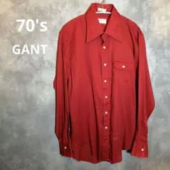 70's GANT　ヴィンテージ　古着 赤 長袖シャツ
