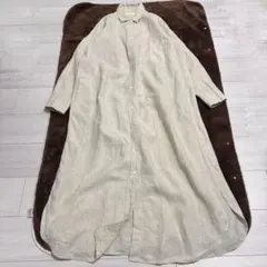プラージュ リネン100 襟付き シャツワンピース ロング マキシ丈 
