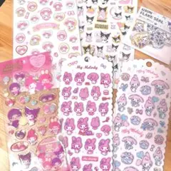 マイメロ　クロミ　モンチッチ シール まとめ売り　クリアキャンディ　フェルト