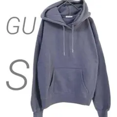 【GU/ジーユー】裏起毛パーカー　ネイビー　紺　S トップス　シンプル　ポケット