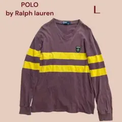 ヴィンテージPolo by Ralph Lauren バーガンディ/イエロー Lのサムネイル