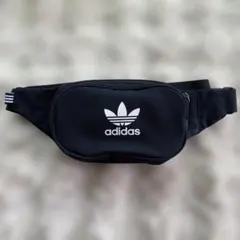 adidas アディダス ウエストポーチ ボディバッグ 黒 ロゴ コンパクト