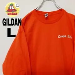 USA古着 GILDAN　ロングTシャツ　L　オレンジ
