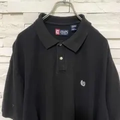 CHAPS チャップス 半袖ポロシャツ 刺繍ロゴ 人気のブラック 3XBのサムネイル